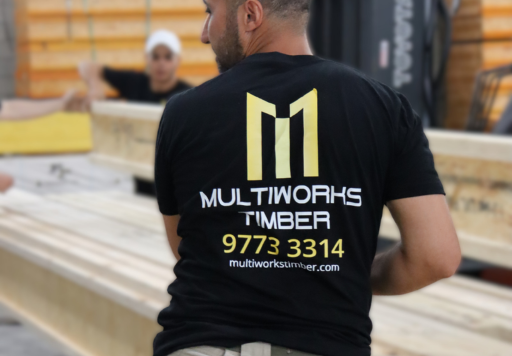 multiworks team member moving timber safely